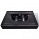 Луксозна керамична мивка с отвор за смесител, черна, 60 х 46 см -