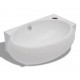 Керамична мивка за баня с преливник и отвор за смесител, бяла -