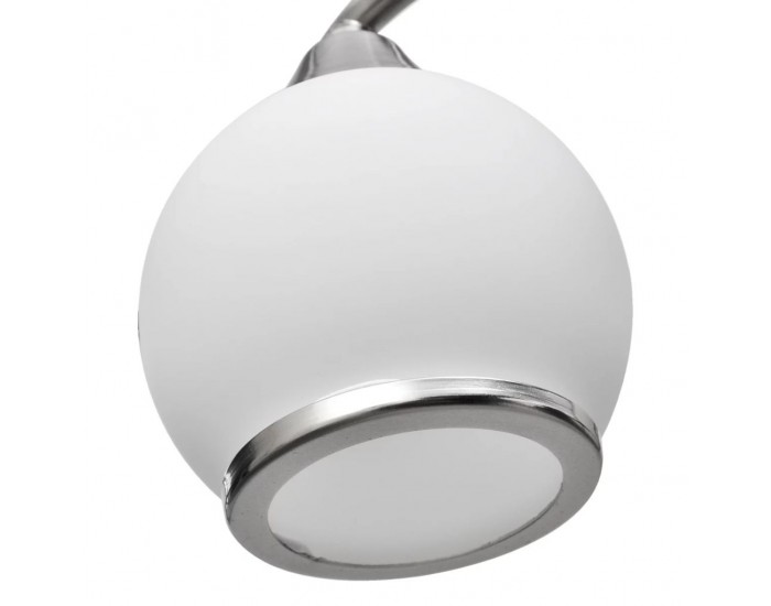 Лампа за таван с 5 стъклени абажура на извита релса за крушки тип Е14 -