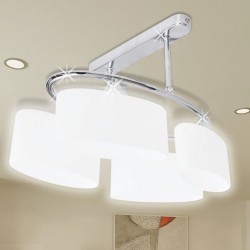 Лампа за таван с 4 елипсовидни стъклени абажура, за крушки тип Е14 - Лампи за таван