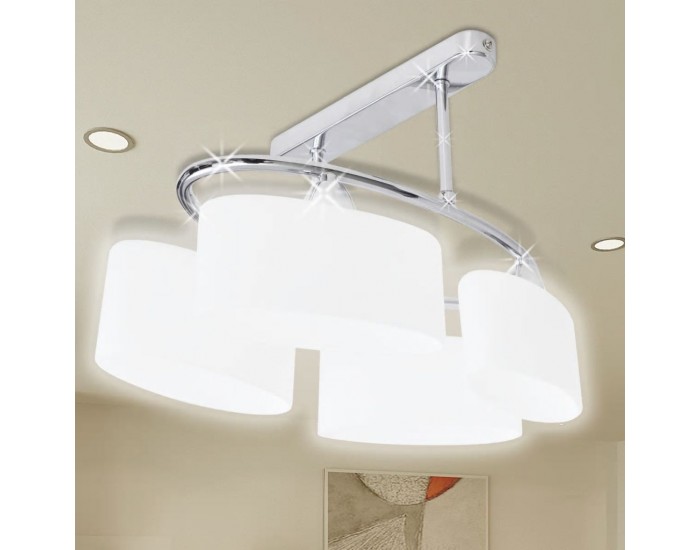Лампа за таван с 4 елипсовидни стъклени абажура, за крушки тип Е14 -