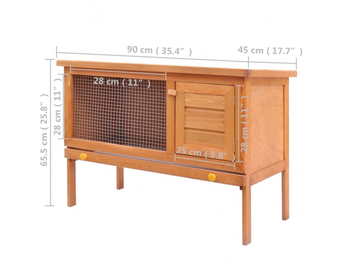 Sonata Външна клетка за зайци/други малки животни, 1 отделение, дърво -