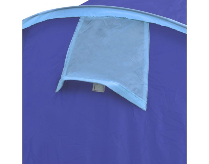 Водоустойчива 4-местна палатка за къмпинг, цвят морско син/светло син -