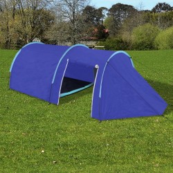 Водоустойчива 4-местна палатка за къмпинг, цвят морско син/светло син - Къмпинг и туризъм