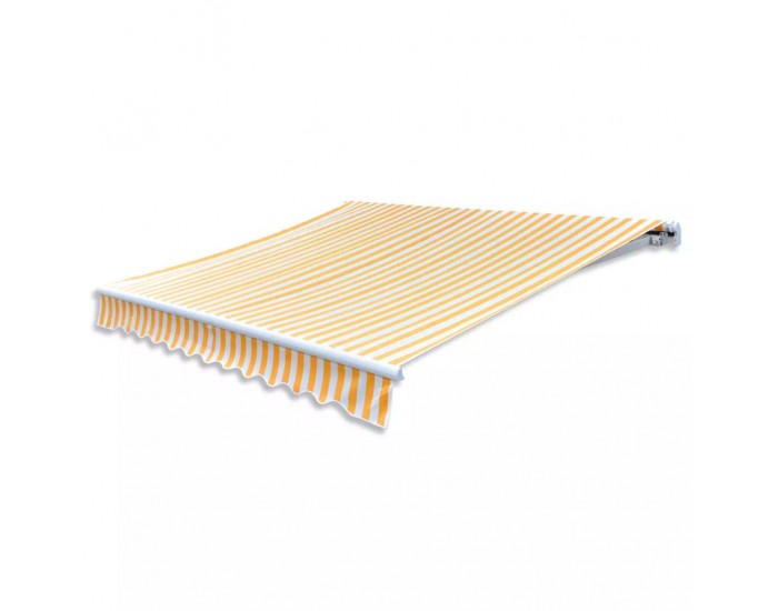 Sonata Платнище за сенник, жълт и бял цвят, 6 х 3 м.(без рамка) -