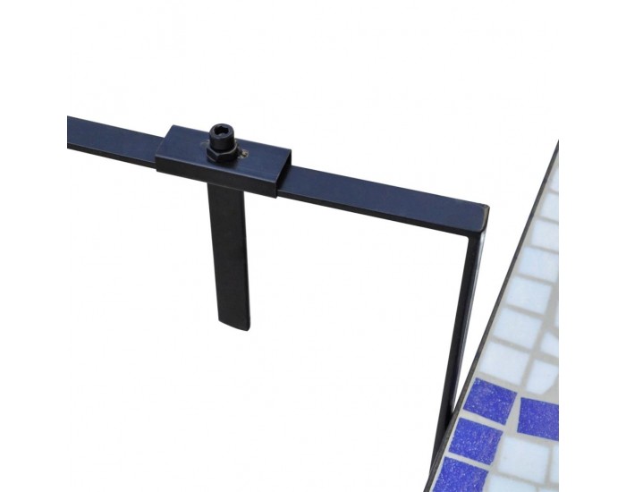 Масичка за закачане на балкон, полукръгла, синьо-бяла -