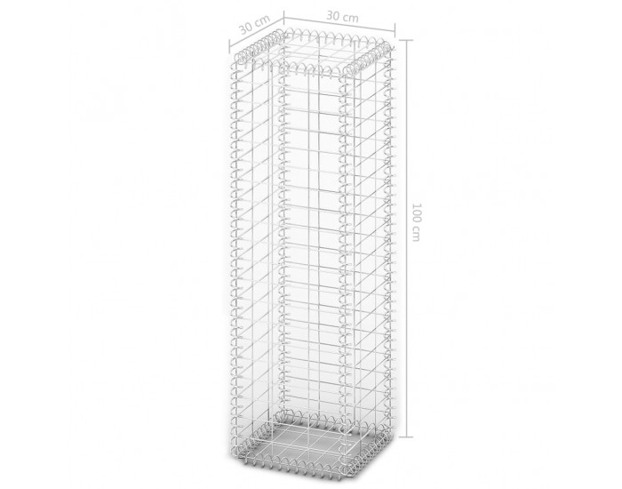 Sonata Габион кошница с капаци, поцинкована тел, 100x30x30 см -