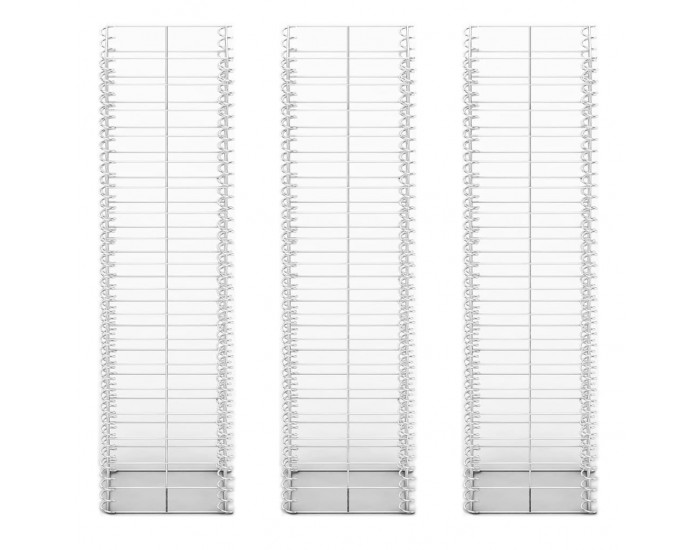 Sonata Комплект габиони, 3 бр, поцинкована тел, 25x25x100 см -