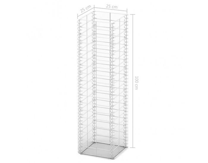 Sonata Комплект габиони, 3 бр, поцинкована тел, 25x25x100 см -