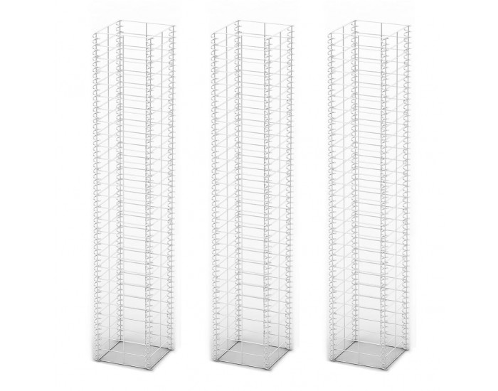 Sonata Комплект габиони, 3 бр, поцинкована тел, 25x25x150 см -