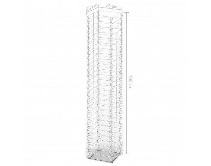 Sonata Комплект габиони, 3 бр, поцинкована тел, 25x25x150 см -