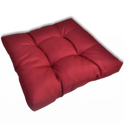 Възглавница за стол 60 х 60 х 10 см, винено червена тапицерия - Мека мебел