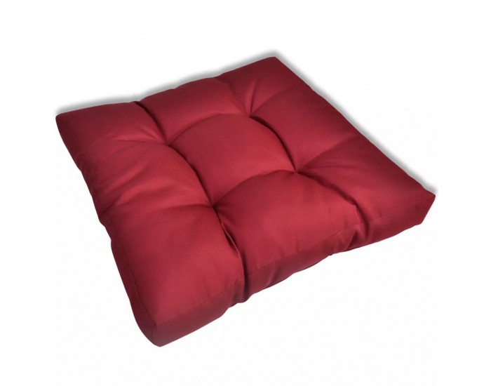 Възглавница за стол 60 х 60 х 10 см, винено червена тапицерия -
