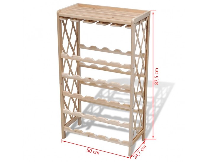 Sonata Стелаж за вино от дърво за 25 бутилки -