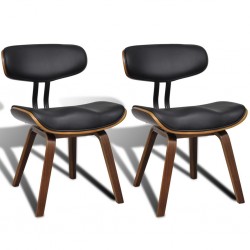 Sonata Трапезни столове, 2 броя, с облегалка, изкуствена кожа - Трапезни столове