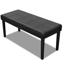 Висококачествена пейка от изкуствена кожа, черна - Мека мебел