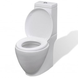 Sonata Керамичен моноблок, тоалетна чиния, кръгла, бяла - Баня