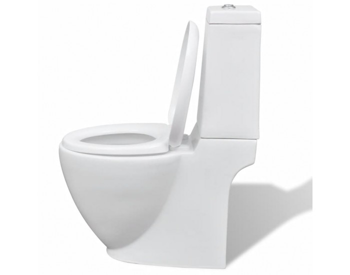 Sonata Керамичен моноблок, тоалетна чиния, кръгла, бяла -