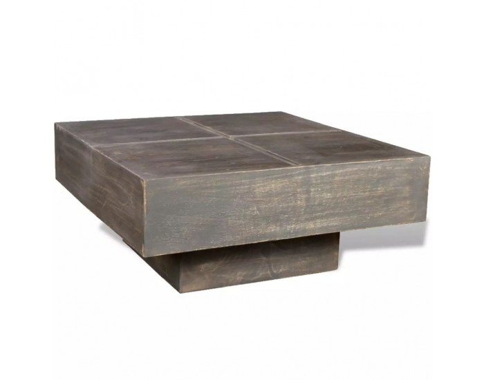 Sonata H Маса за кафе, мангово дърво масив, квадратна, тъмнокафява