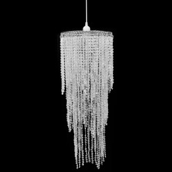 Кристален полилей, 26 х 70 см - Лампи за таван
