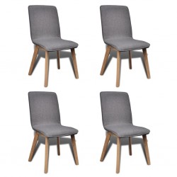 Sonata Трапезни столове, 4 бр, светлосив плат и дъбова дървесина масив - Трапезни столове