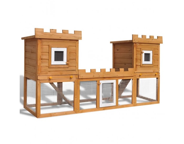 Sonata Външна клетка за зайци/малки животни дървена голяма двойна къща -