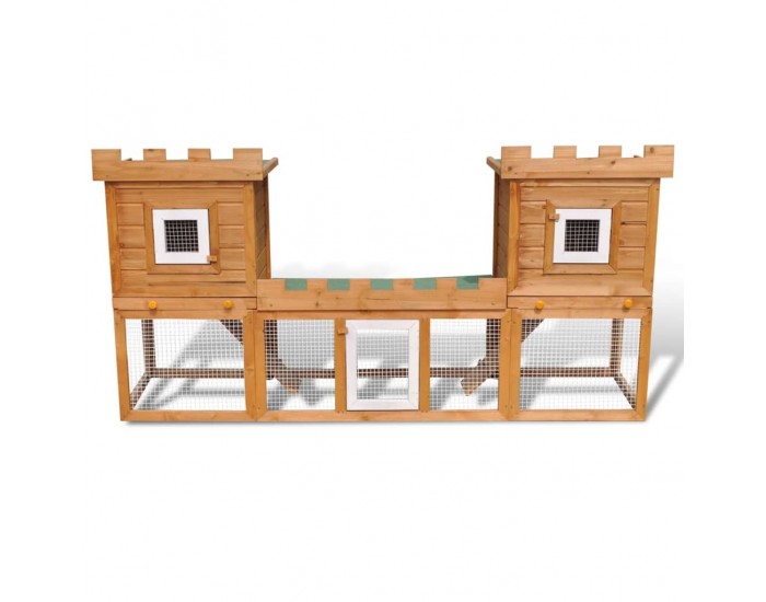 Sonata Външна клетка за зайци/малки животни дървена голяма двойна къща -