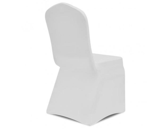 Еластични калъфи за столове, бели – 50 броя -