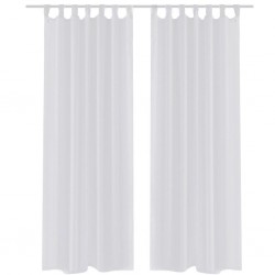 Бели прозрачни завеси 140 х 225 см – 2 броя - Завеси, Пердета и Кoрнизи