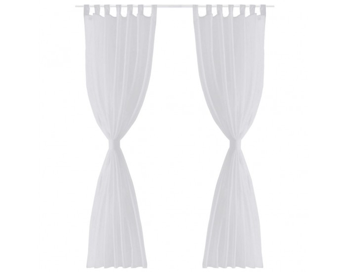 Бели прозрачни завеси 140 х 245 см – 2 броя -