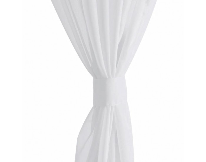 Бели прозрачни завеси 140 х 245 см – 2 броя -