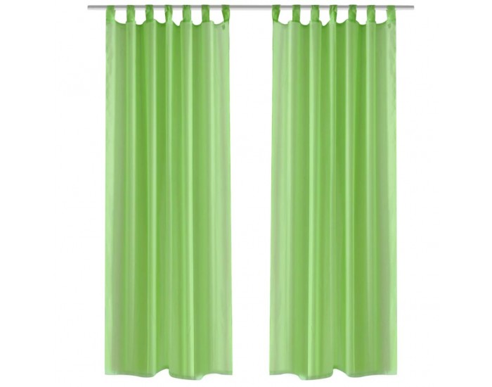Зелени прозрачни завеси 140 х 175 см – 2 броя -