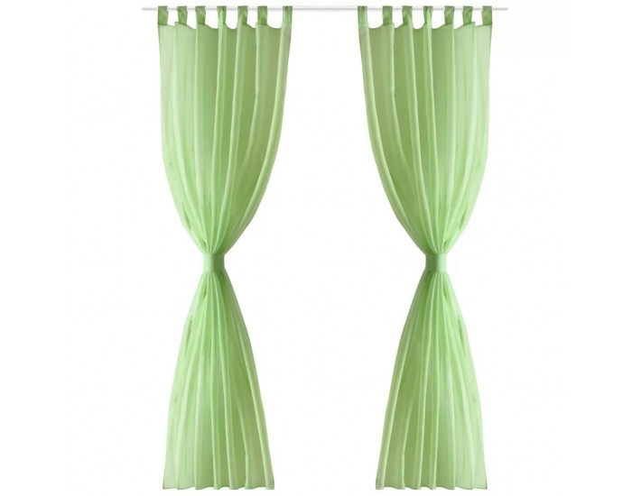 Зелени прозрачни завеси 140 х 175 см – 2 броя -