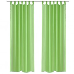 Зелени прозрачни завеси 140 х 225 см – 2 броя - Декорации