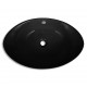 Луксозна керамична мивка с преливник, овална, черна, 59 x 38,5 см -