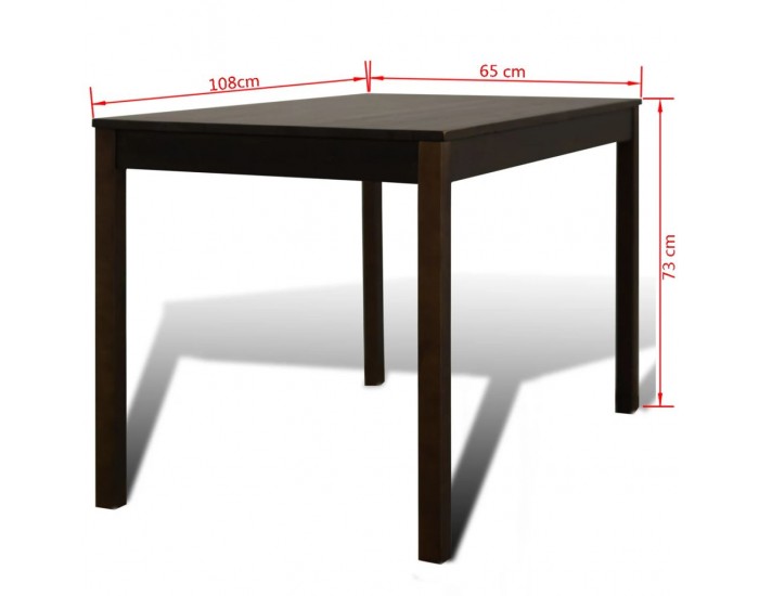 Дървена кухненска маса с 4 кафяви стола -