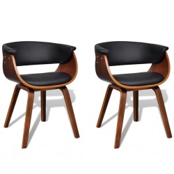 Sonata Трапезни столове, 2 бр, дървена рамка, изкуствена кожа - Трапезни столове