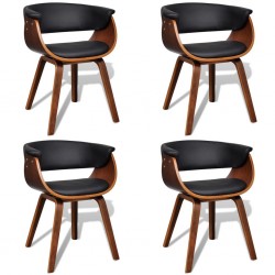 Sonata Трапезни столове, 4 бр, дървена рамка, изкуствена кожа - Трапезни столове