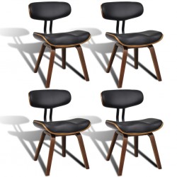 Sonata Трапезни столове, 4 бр, с облегалка, изкуствена кожа - Трапезни столове