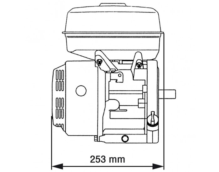 Черен бензинов двигател, 6,5 HP, 4,8 kW -