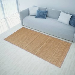 Правоъгълен кафяв бамбуков килим 120 х 180 см - Килими и Подови настилки