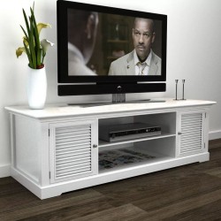 Бяла дървена маса за телевизор - ТВ шкафове