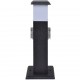 Черна градинска колона с контакт и лампа -