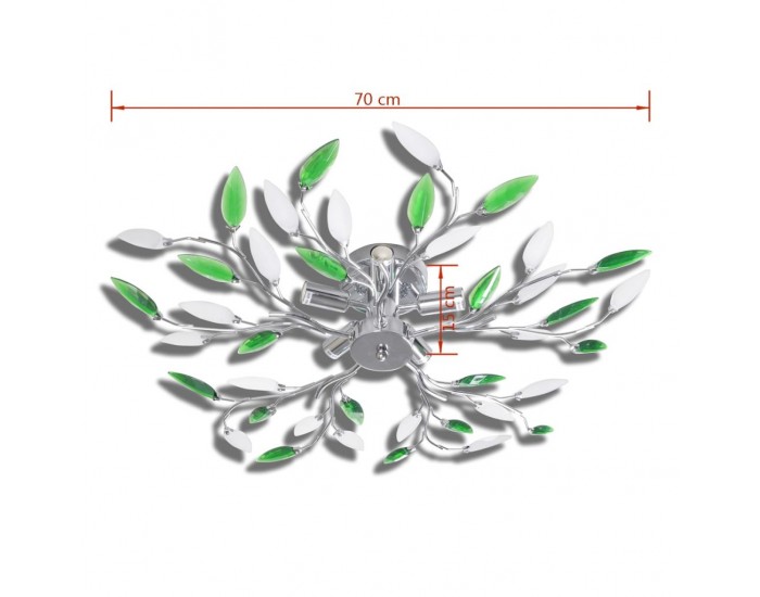 Полилей с бели и зелени листа от акрилен кристал -