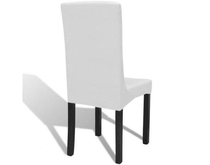 Покривни калъфи за столове, еластични, бели, 6 бр -