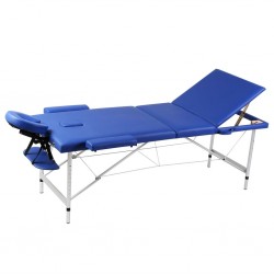 Алуминиева масажна кушетка с 3 зони, цвят: син - Оборудване за Масажно и Козметично студио