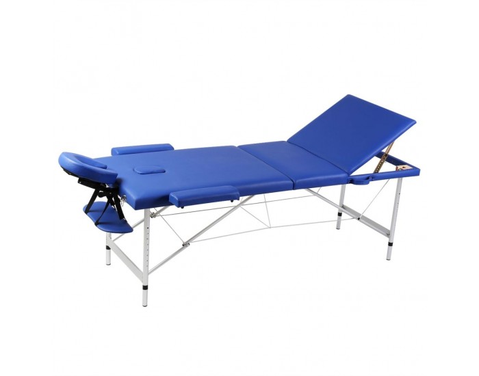 Алуминиева масажна кушетка с 3 зони, цвят: син -