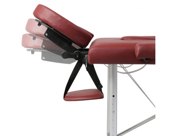 Алуминиева масажна кушетка с 3 зони, цвят: червен -