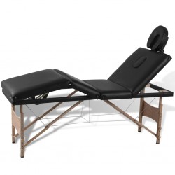 Дървена масажна кушетка с 4 зони, цвят: черен - Офис