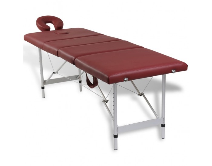 Алуминиева масажна кушетка с 4 зони, цвят: червен -